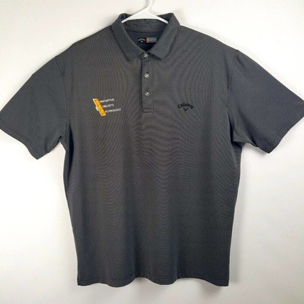Callaway Polo Shirt Mens Extra Large Gray Opti Dri Short Sleeve Golf Top